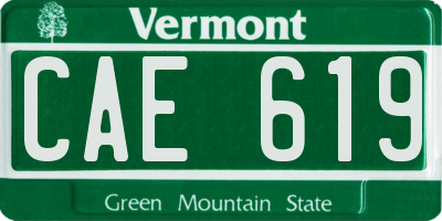 VT license plate CAE619