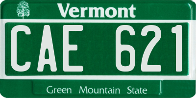 VT license plate CAE621