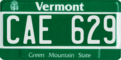 VT license plate CAE629