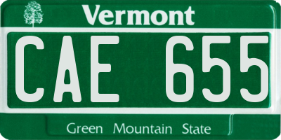 VT license plate CAE655