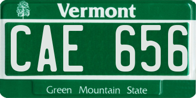 VT license plate CAE656