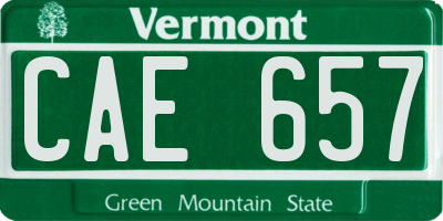 VT license plate CAE657