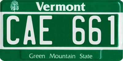 VT license plate CAE661
