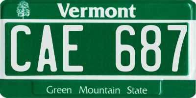 VT license plate CAE687