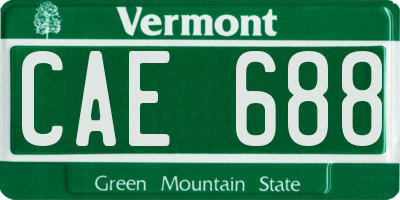 VT license plate CAE688