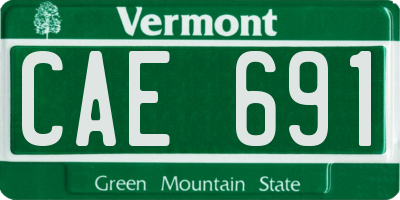 VT license plate CAE691