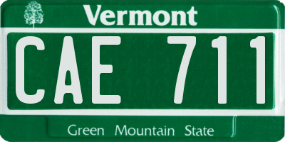 VT license plate CAE711