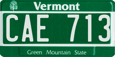 VT license plate CAE713