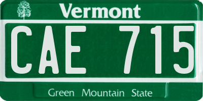 VT license plate CAE715