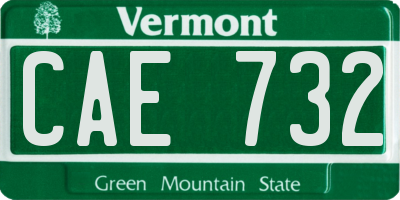 VT license plate CAE732