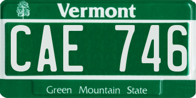 VT license plate CAE746
