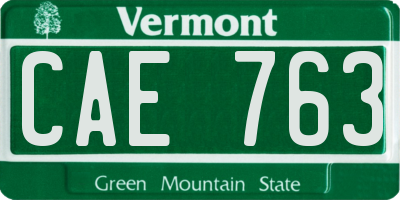 VT license plate CAE763