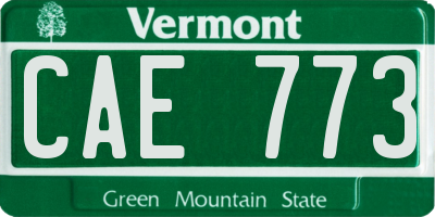 VT license plate CAE773