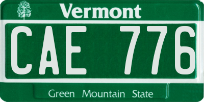 VT license plate CAE776