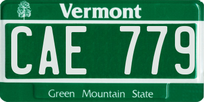 VT license plate CAE779