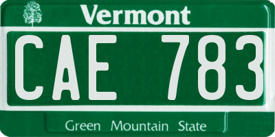 VT license plate CAE783
