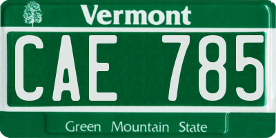 VT license plate CAE785