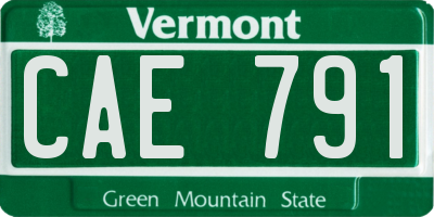 VT license plate CAE791