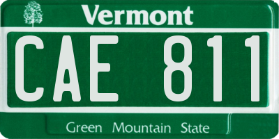 VT license plate CAE811