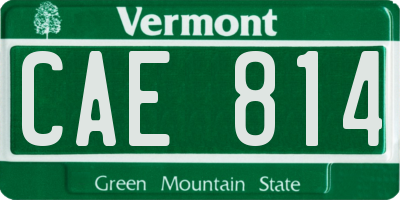 VT license plate CAE814