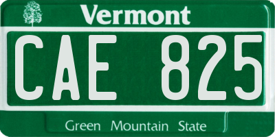 VT license plate CAE825