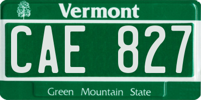 VT license plate CAE827