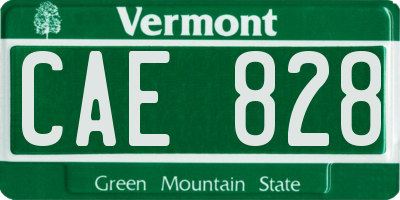 VT license plate CAE828