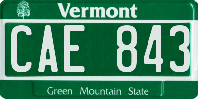VT license plate CAE843