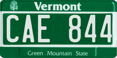 VT license plate CAE844