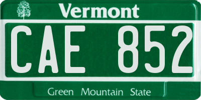 VT license plate CAE852