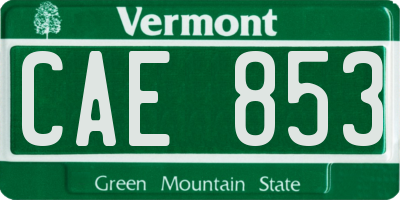 VT license plate CAE853