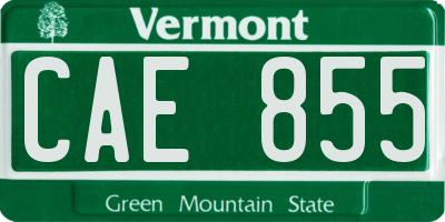 VT license plate CAE855