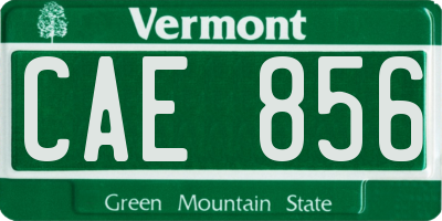 VT license plate CAE856