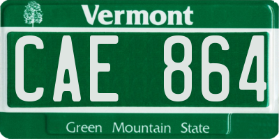 VT license plate CAE864