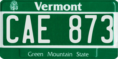 VT license plate CAE873