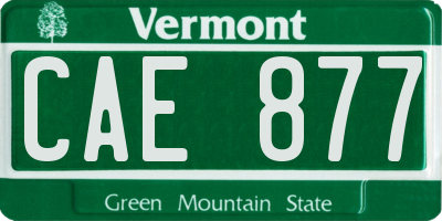 VT license plate CAE877