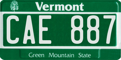 VT license plate CAE887