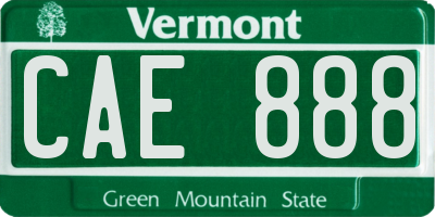 VT license plate CAE888
