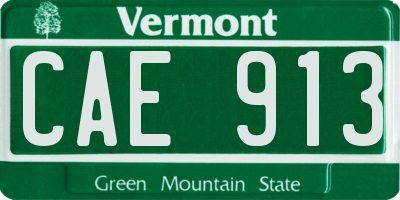 VT license plate CAE913