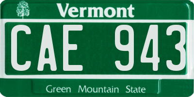 VT license plate CAE943