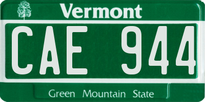 VT license plate CAE944
