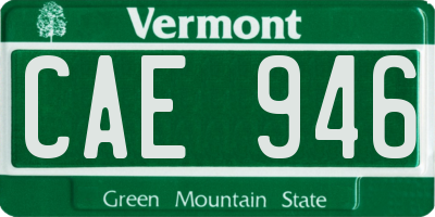 VT license plate CAE946