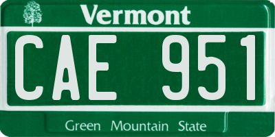 VT license plate CAE951
