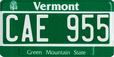 VT license plate CAE955