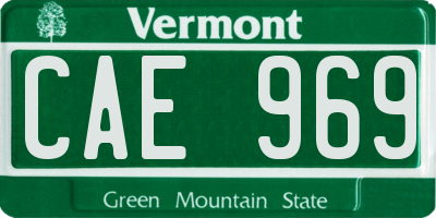 VT license plate CAE969
