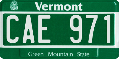VT license plate CAE971