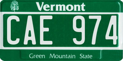 VT license plate CAE974