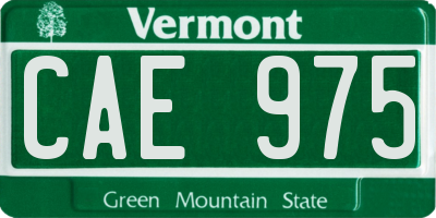 VT license plate CAE975