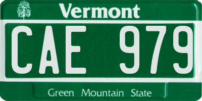 VT license plate CAE979