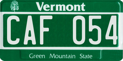 VT license plate CAF054